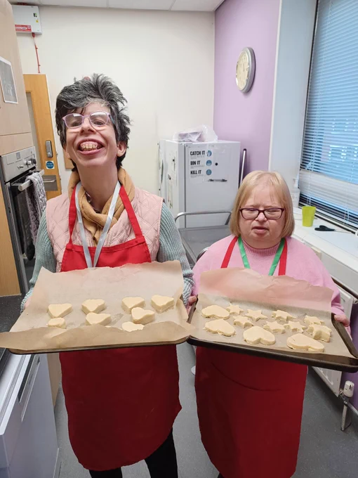 Customers making shortbread