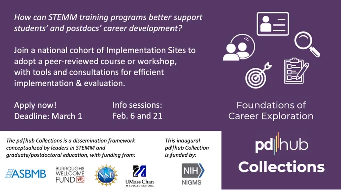 How can STEMM training programs better support student/postdoc career planning? Developed with funding from ASBMB, BWF, NSF, NIH, UMassChan Medical School