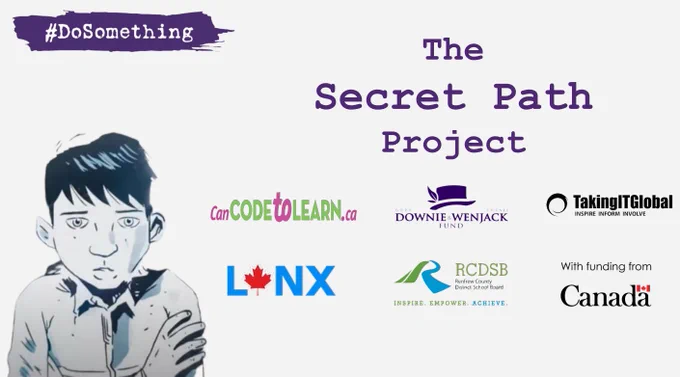 Image of title page from project: The Secret Path Project with listed partners