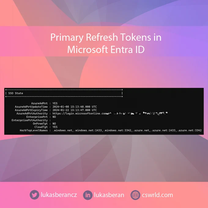 Primary Refresh Tokens in Microsoft Entra ID