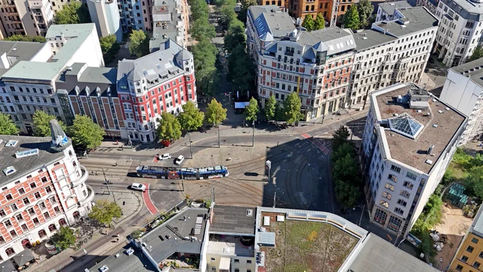 Luftaufnahme vom Hasselbachplatz