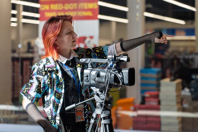 A student points while directing at the first-ever PSD Media Retreat.