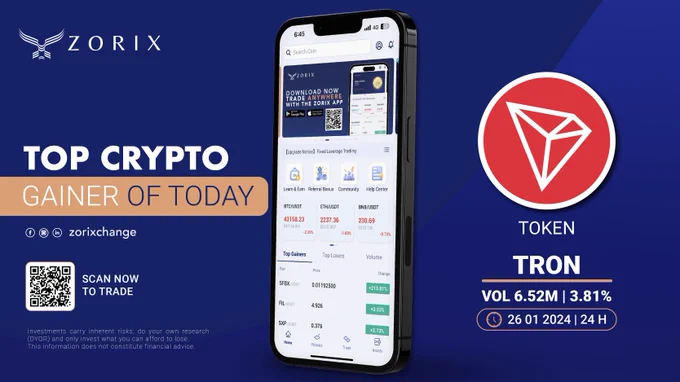 Trade $TRX on zorixchange.io

