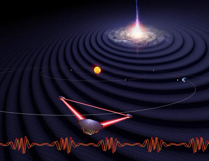 Artist's impression of the LISA space antenna 