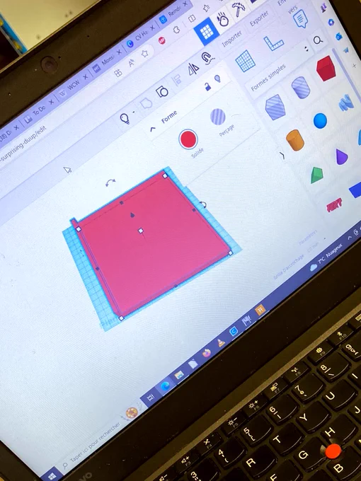 Modélisation sur le logiciel du support de tablette avec les nouvelles dimensions