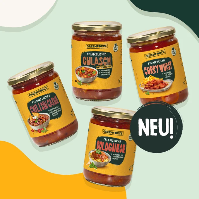 Auf dem Bild siehst Du unsere 4 neuen Ready Meals.