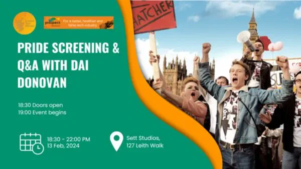 Pride Screening Q&A with Dai Donovan graphic.
