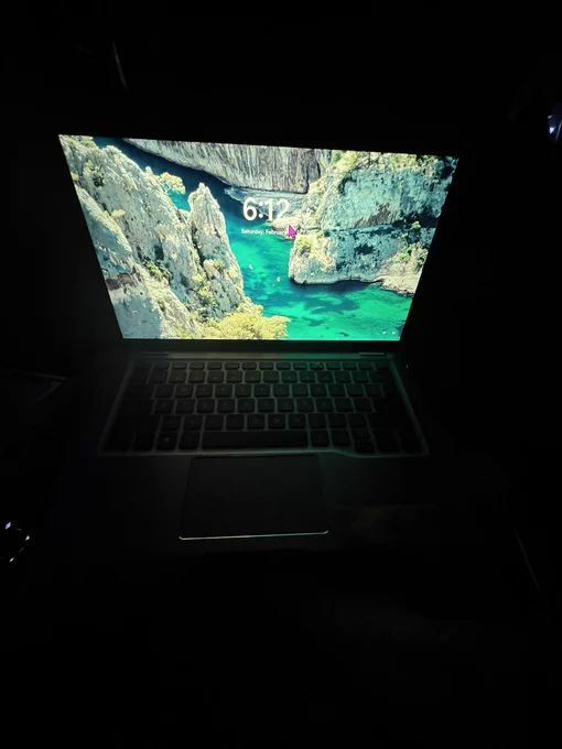 Laptop screen with todays date