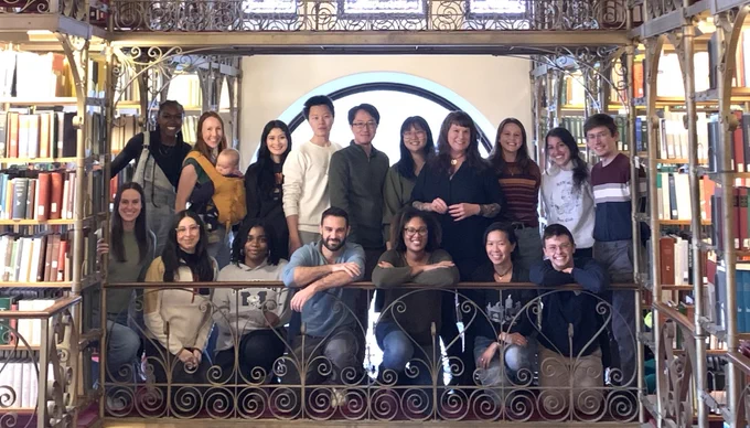 Members of the Moreau Lab at Cornell University in the Uris Library