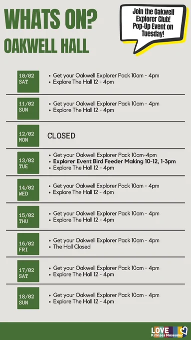 Whats on at Oakwell Hall
