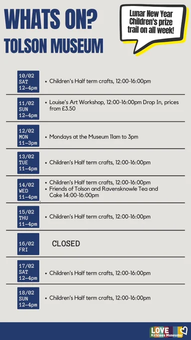 Whats on at Tolson Museum