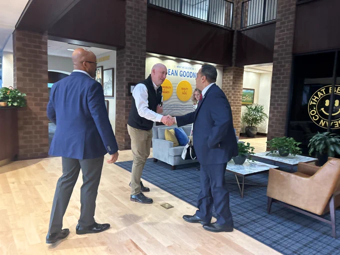 L to R: Mr. Robert Loggins (Director of External Affairs), Mr. Nathan Capps (Director of Science and Technology) which oversees Quality, Food Science, Regulatory Affairs (aka QFSR) which supports Bush’s product Innovation and Stewardship efforts across the business, and TN Dept. of Health Commissioner Dr. Ralph Alvarado.