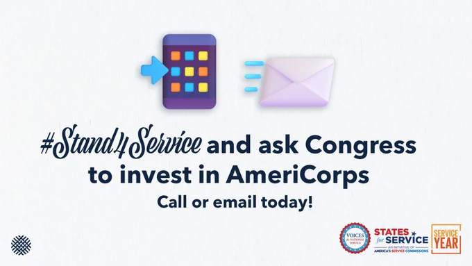 #Stand4Service and ask Congress to invest in AmeriCorps. Call or email today!