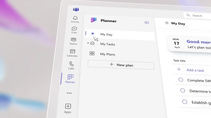 É mostrada uma ilustração da interface do usuário do Microsoft Planner.