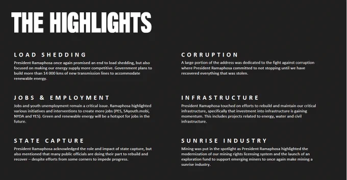 [Thread 1 of 8] Our Data and Analytics Hub pulled together a  #SONA "Razor Data Dot" unpacking the highlights, views, themes and reactions.