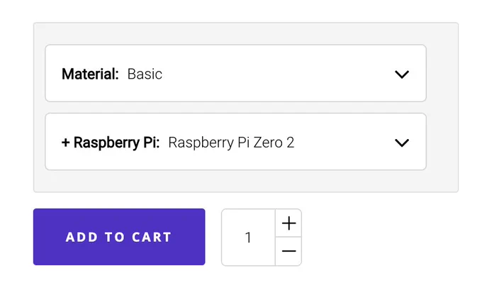 e-commerce website showing how to add a Raspberry Pi Zero 2 to your Pioreactor order. 