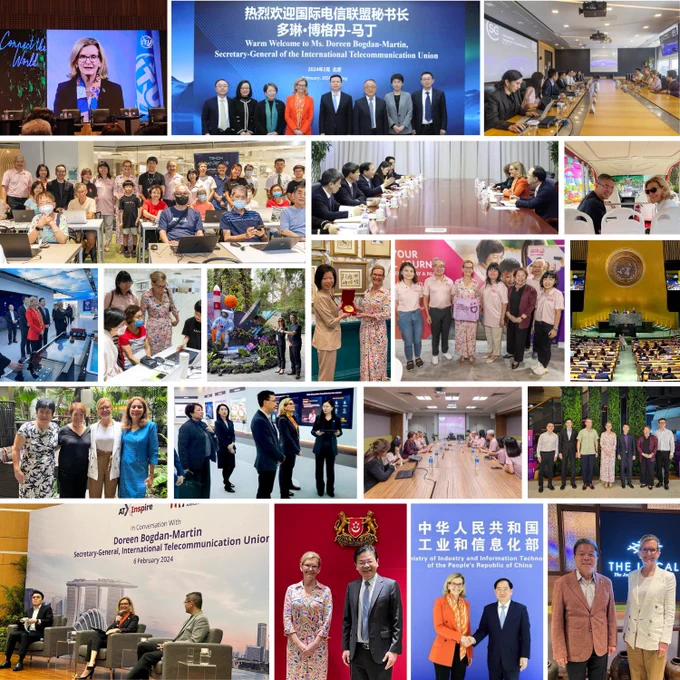 photo collage from some of my key activities this week in Thailand, Singapore, and China, plus delivering video message at the Forum on Ethics in AI and the International Day of Women and Girls in Science Assembly