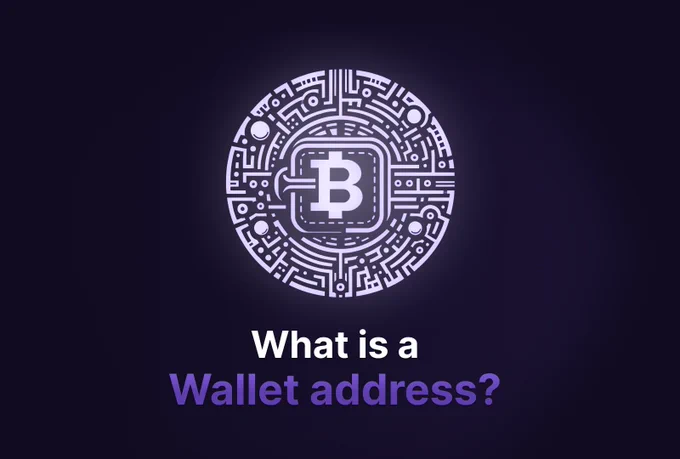 Thumbnail image of the article showing a concept of a cryptocurrency wallet address. Below, the subtitle: What is a wallet address?