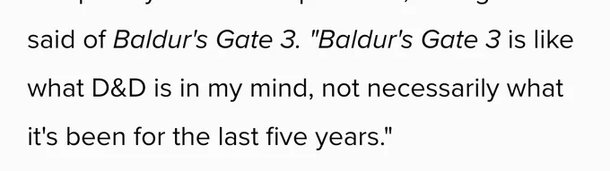completely different experience," Manganiello said of Baldur's Gate 3. "Baldur's Gate 3 is like what D&D is in my mind, not necessarily what it's been for the last five years." 
