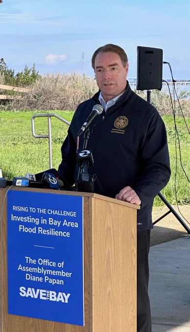 Assemblymember Damon Connolly speaking at press conference.