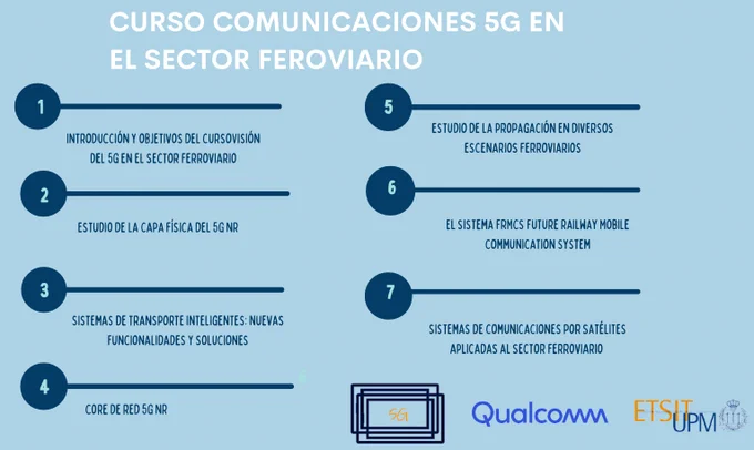 El objetivo del curso “Comunicaciones 5G en el Sector Ferroviario” es ofrecer una perspectiva integral de los aspectos técnicos y estratégicos de la tecnología móvil 5G en el sector ferroviario.