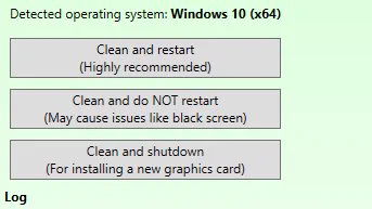 Choose Nvidia as a GPU if you have a Driver issue, then click Clean and Restart. 

After this, you will need to reinstall a new GPU driver, pick anyone on the list, from 536 TO 546, and pick the most recent available on your GPU. 