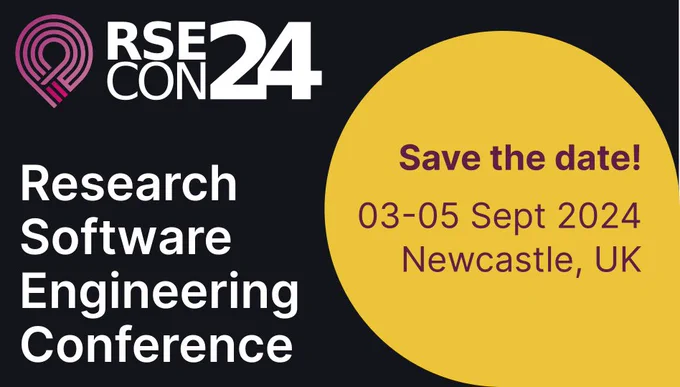 RSECon24 will take place 03-05 September 2024 in Newcastle upon Tyne, UK.