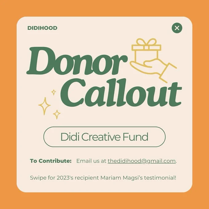 In 2022, @satwcollective, @didihood and @tamilwomenrising launched The Didi Creative Fund with the hopes of supporting South Asian female creatives. Since its’ launch, we have awarded over $5000 in grants to 8 recipients. Now, as we prepare for another round of applications in 2024, we are looking for donors to contribute to our fund.

If you are interested in contributing to the Didi Creative Fund, please contact us at thedidihood@gmail.com. For those interested in applying this year, be sure to follow us for updates! 

Swipe to see how one of our 2023 recipients – Mariam Magsi @mariam_magsi – used her grant to foster innovation and expand her creative projects! 

#didihood #didicreativefund #southasian #woc #media #arts #canada