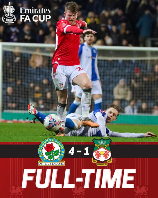 Full Time | Blackburn Rovers 4-1 Wrexham AFC