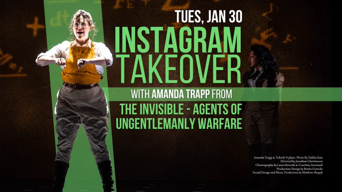 Tues, Jan 30 – Instagram Takeover with Amanda Trapp from THE INVISIBLE – AGENTS OF UNGENTLEMANLY WAREFARE. Amanda as Betty stands ready for action.