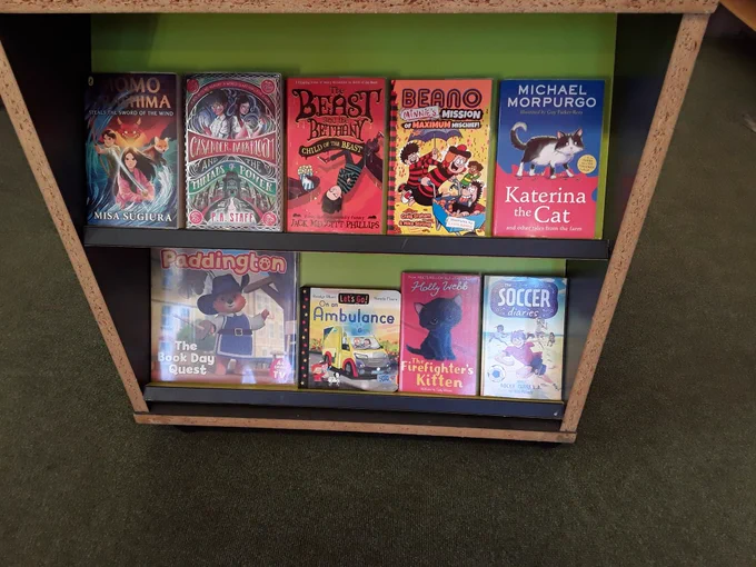  New children's books on display in the library 