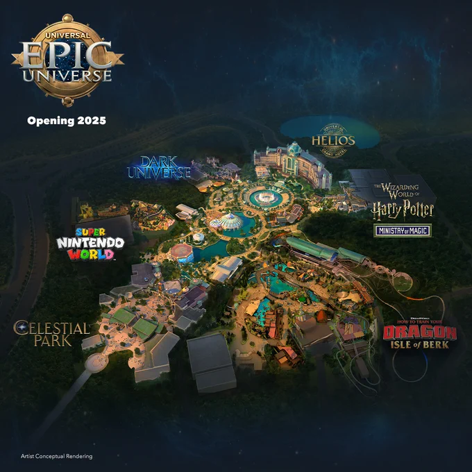 Rendering of Universal Epic Universe Map. 