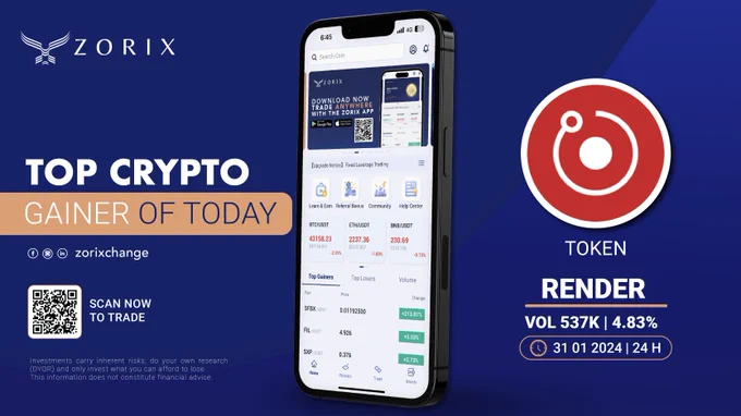 Trade $RNDR on zorixchange.io
