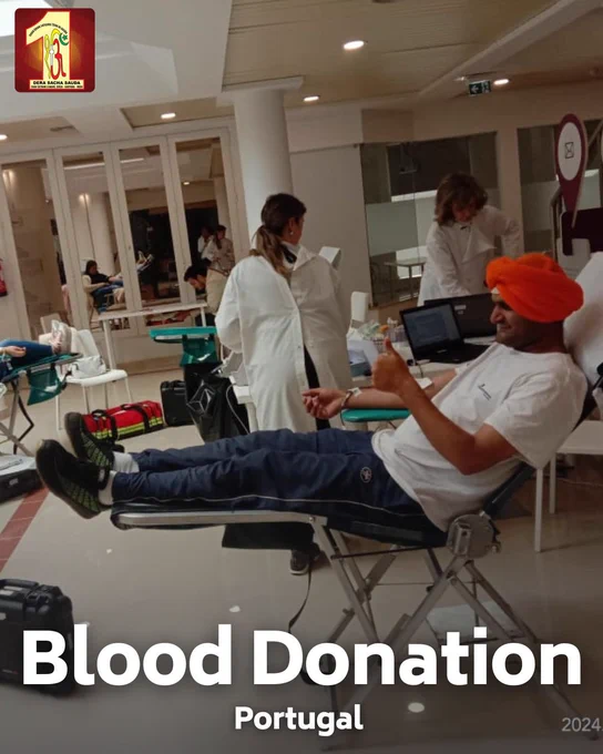 In a heartfelt act of kindness, Dera Sacha Sauda volunteers from Portugal, rolled up their sleeves to donate blood🩸for patients in need. Their selfless actions save lives and give hopes to the needy.
