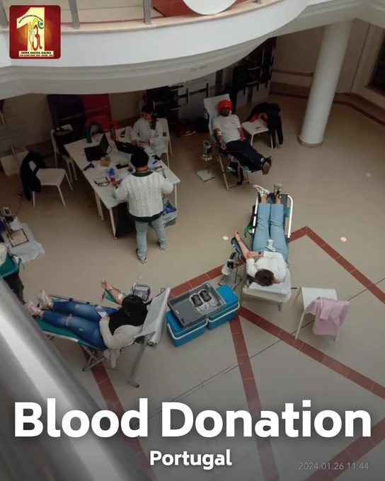 In a heartfelt act of kindness, Dera Sacha Sauda volunteers from Portugal, rolled up their sleeves to donate blood🩸for patients in need. Their selfless actions save lives and give hopes to the needy.