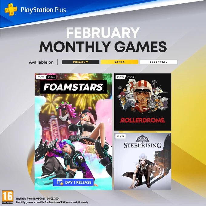 Available from 06/02/2024 – 04/03/2024. Monthly games accessible for duration of PS Plus subscription only.
