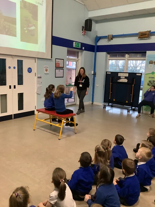 Ashlea from Sustrans Cornwall at Windmill Hill Academy leading a workshop.