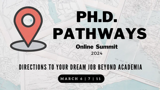 This is the logo for an upcoming career development online summit to help scientists and engineers land dream jobs beyond academia.