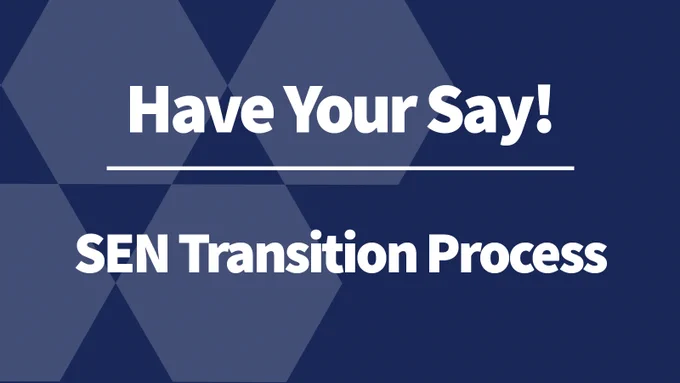Graphic that says -Have your say! SEN Transition Process.