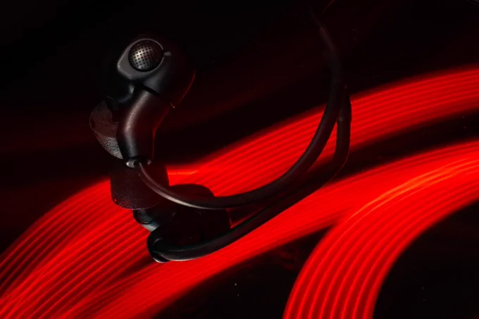 close up of 3D Wave in ear monitors for stage use.