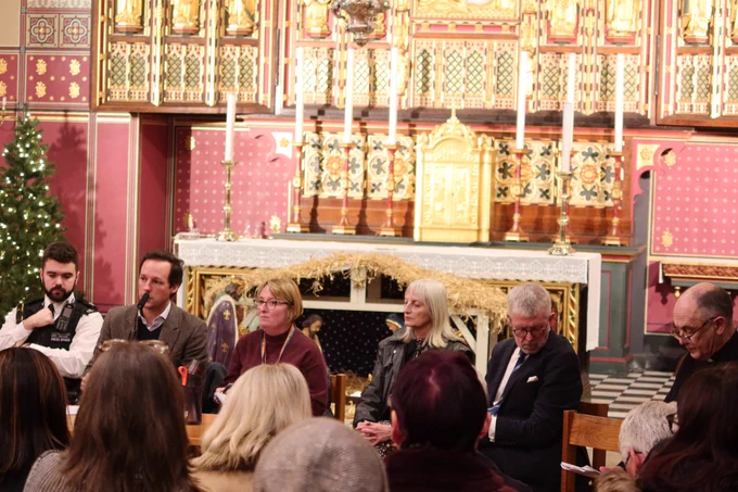 A Great Peter Street community meeting on anti-social behaviour, in St Matthew's Church. 