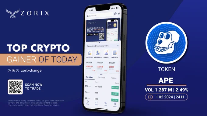 Trade $APE on zorixchange.io
