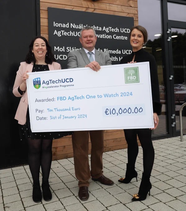 Pictured (l-r) are, Mary B. Dunphy, FBD Insurance; Gary Ryan, Director, AgTechUCD and Marion Cantillon, PitSeal.
