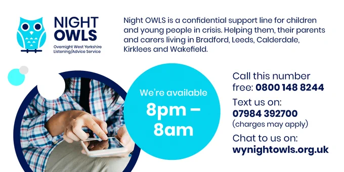 NightOWLS is for every child or young person, including neuro-diverse people, who are experiencing a mental health crisis at night. Open 8pm - 8am every day. #TimeToTalkDay