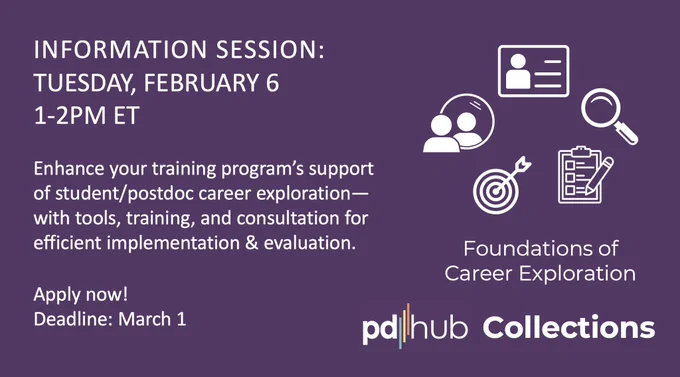 Information session on February 6. Enhance your training and support of student/postdoc career exploration.