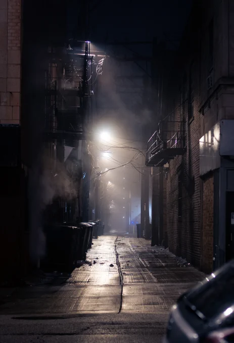 photograph of an alley