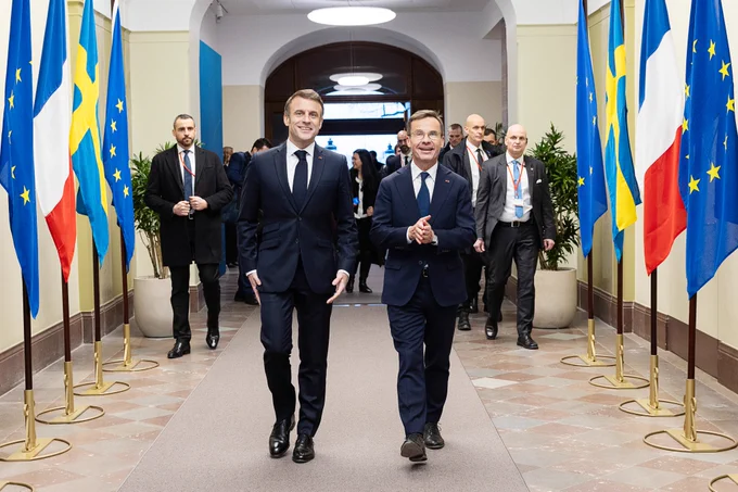 Prime Minister Ulf Kristersson and President Emmanuel Macron.
Photocred: Government Offices Sweden