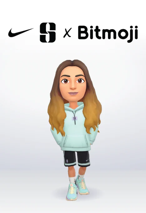 Sabrina Ionescu's Bitmoji avatar poses wearing the new Nike x Sabrina collection 