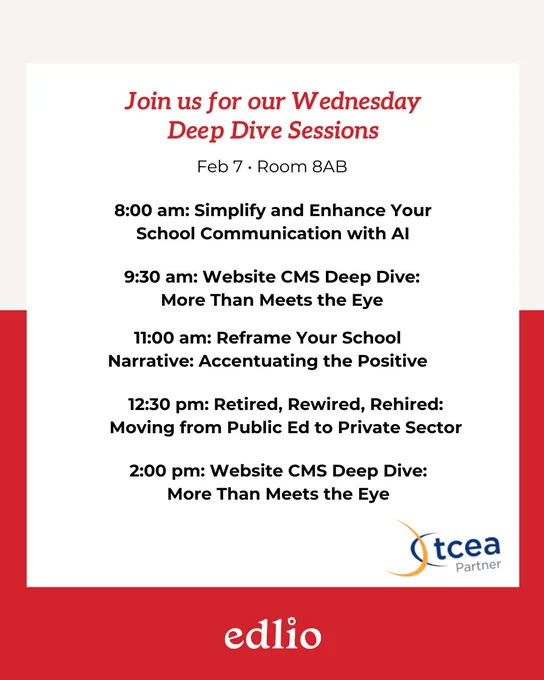 Edlios Deep Dive Sessions at TCEA