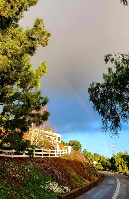 Rainbow over the road